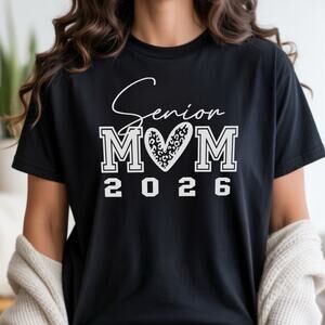 Senior Mom T-Shirt Graduation 2026 School Graphic Classic Cotton Casual Handmade